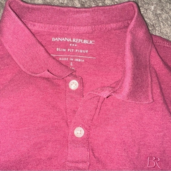 Men’s used lot of 3 size L large banana republic polo slimy fit cotton shirts - Picture 3 of 5